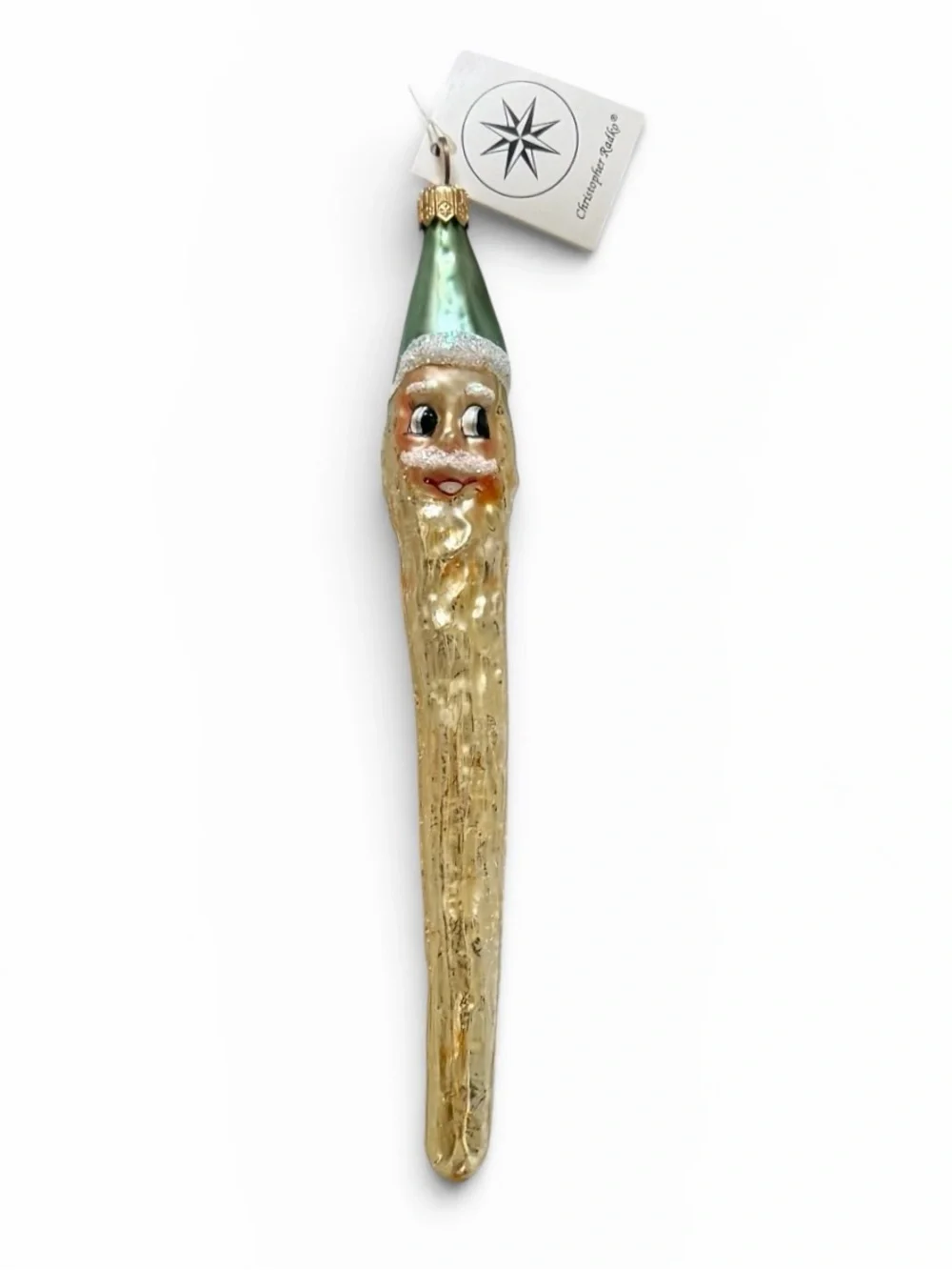 Christopher Radko Pencil Santa Claus Icicle Mouth Blown Glass Ornament 1995